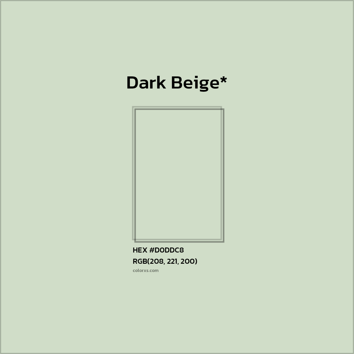 #D0DDC8 hex color. RGB, RYB, CMYK, HSL, HSV codes and color conversions. Matching color names, palettes, paints.