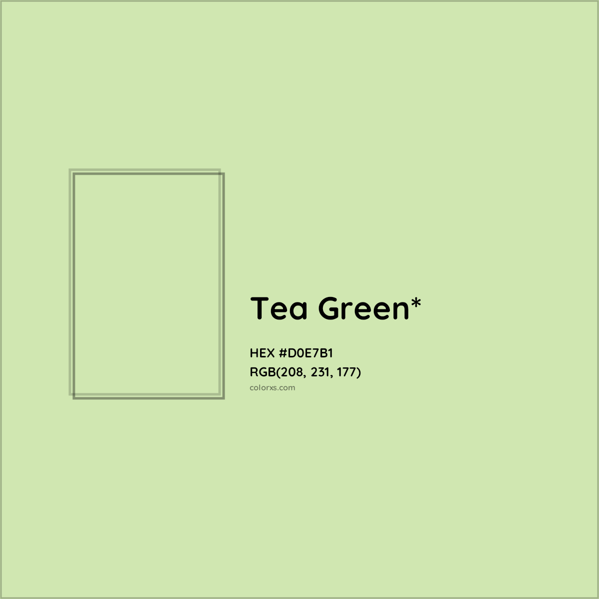 #D0E7B1 hex color. RGB, RYB, CMYK, HSL, HSV codes and color conversions. Matching color names, palettes, paints.
