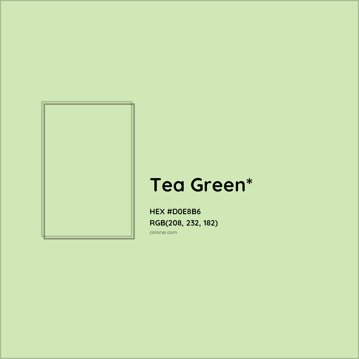 #D0E8B6 hex color. RGB, RYB, CMYK, HSL, HSV codes and color conversions. Matching color names, palettes, paints.