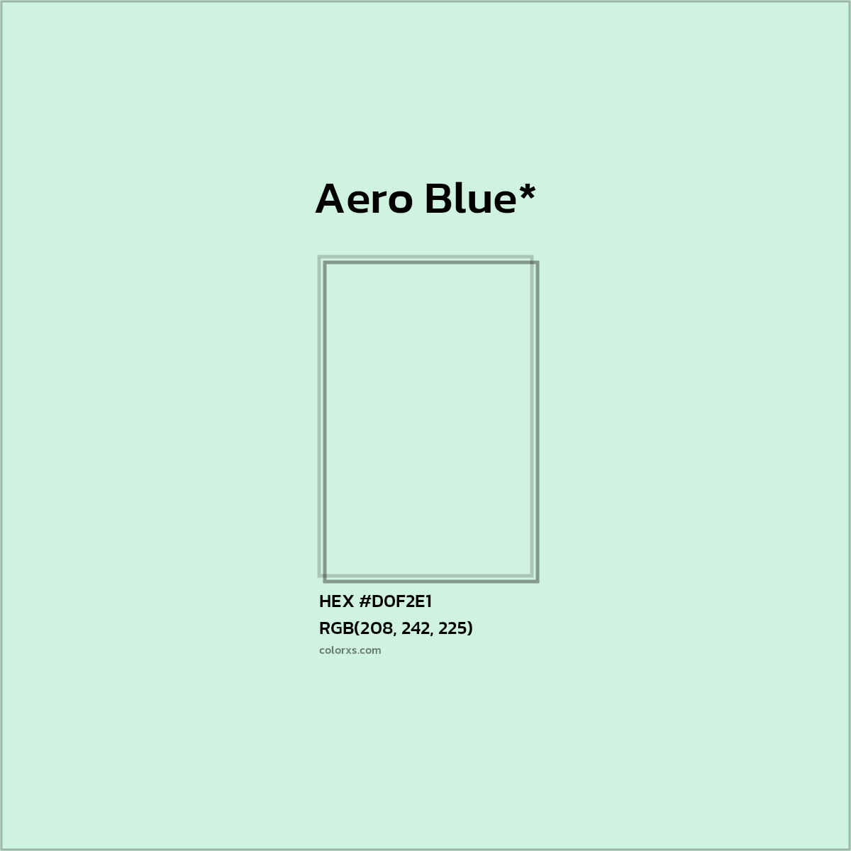 #D0F2E1 hex color. RGB, RYB, CMYK, HSL, HSV codes and color conversions. Matching color names, palettes, paints.