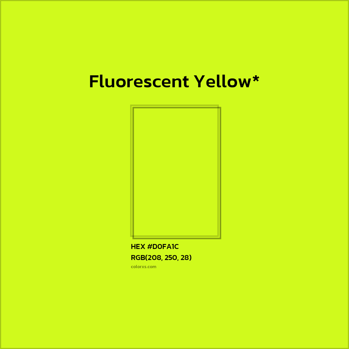 #D0FA1C hex color. RGB, RYB, CMYK, HSL, HSV codes and color conversions. Matching color names, palettes, paints.