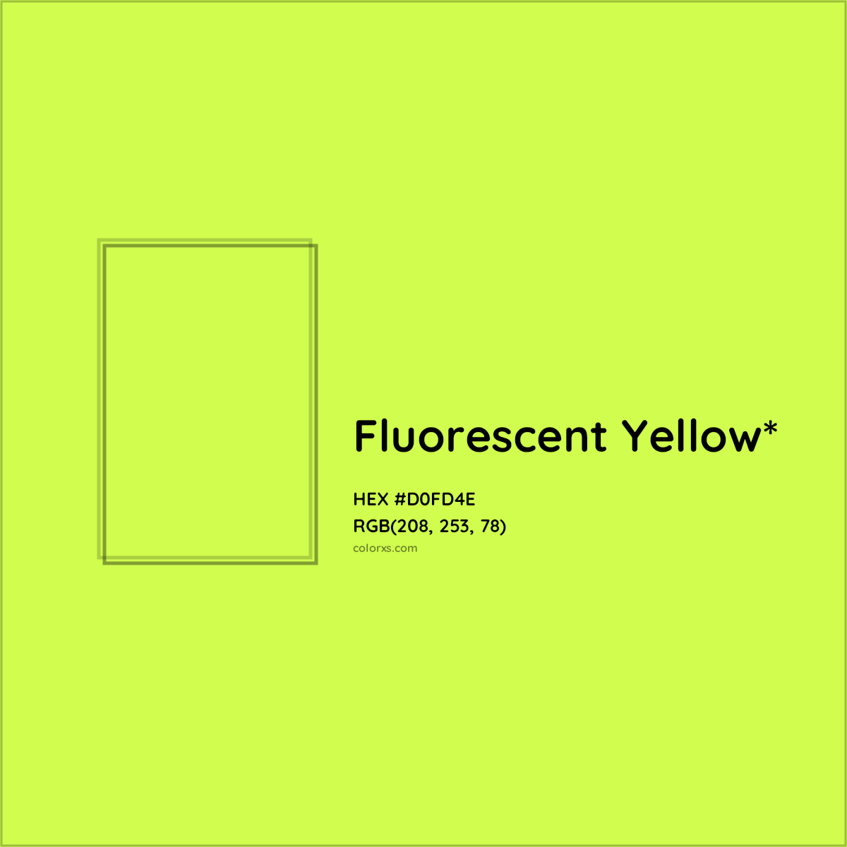 #D0FD4E hex color. RGB, RYB, CMYK, HSL, HSV codes and color conversions. Matching color names, palettes, paints.