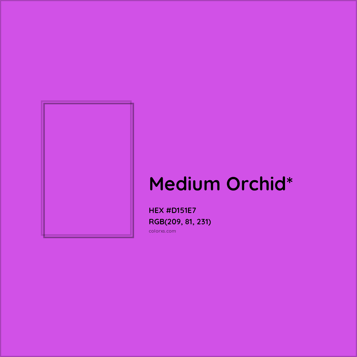 #D151E7 hex color. RGB, RYB, CMYK, HSL, HSV codes and color conversions. Matching color names, palettes, paints.