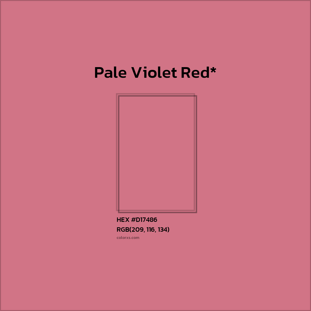 #D17486 hex color. RGB, RYB, CMYK, HSL, HSV codes and color conversions. Matching color names, palettes, paints.
