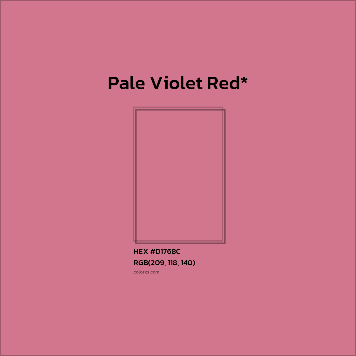 #D1768C hex color. RGB, RYB, CMYK, HSL, HSV codes and color conversions. Matching color names, palettes, paints.