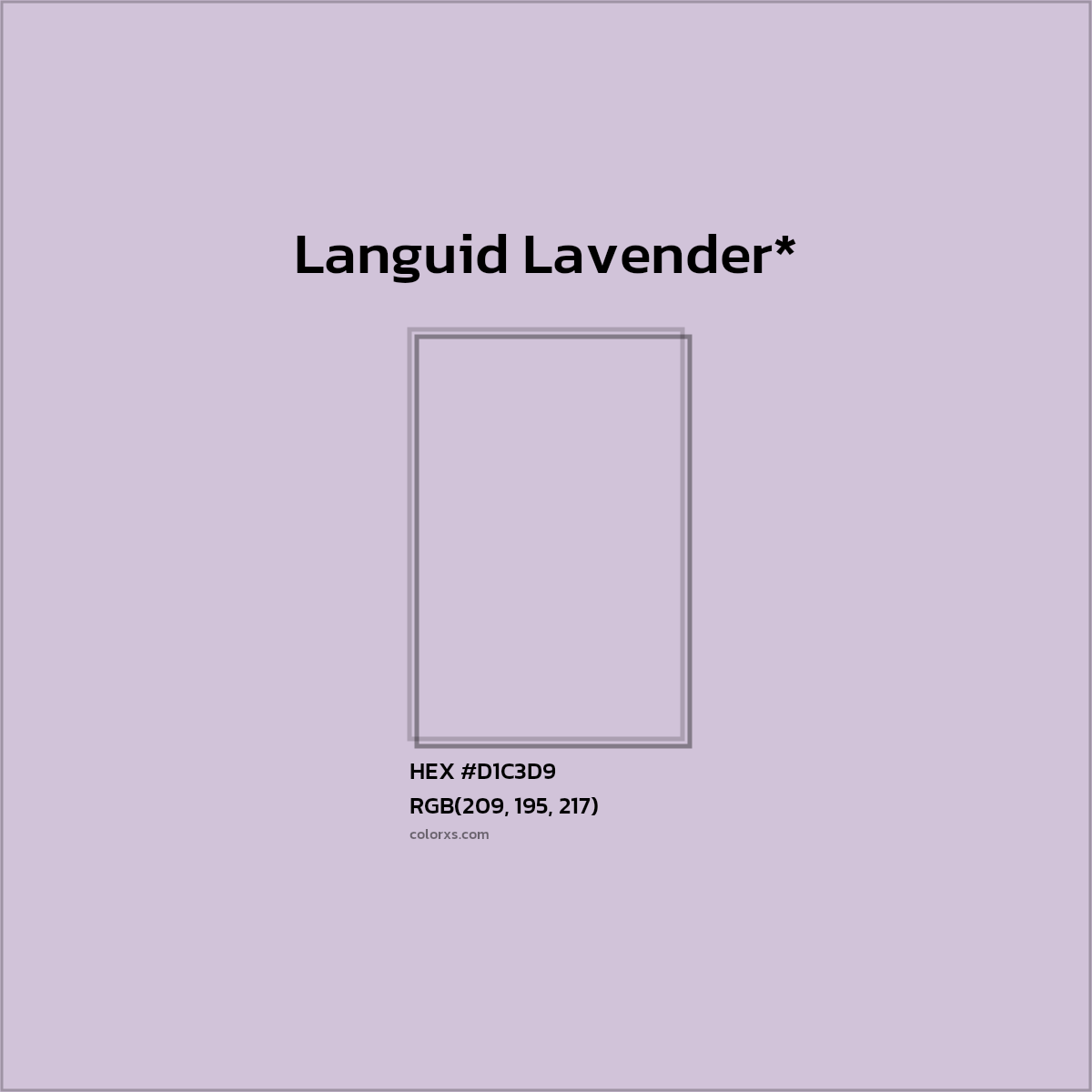#D1C3D9 hex color. RGB, RYB, CMYK, HSL, HSV codes and color conversions. Matching color names, palettes, paints.
