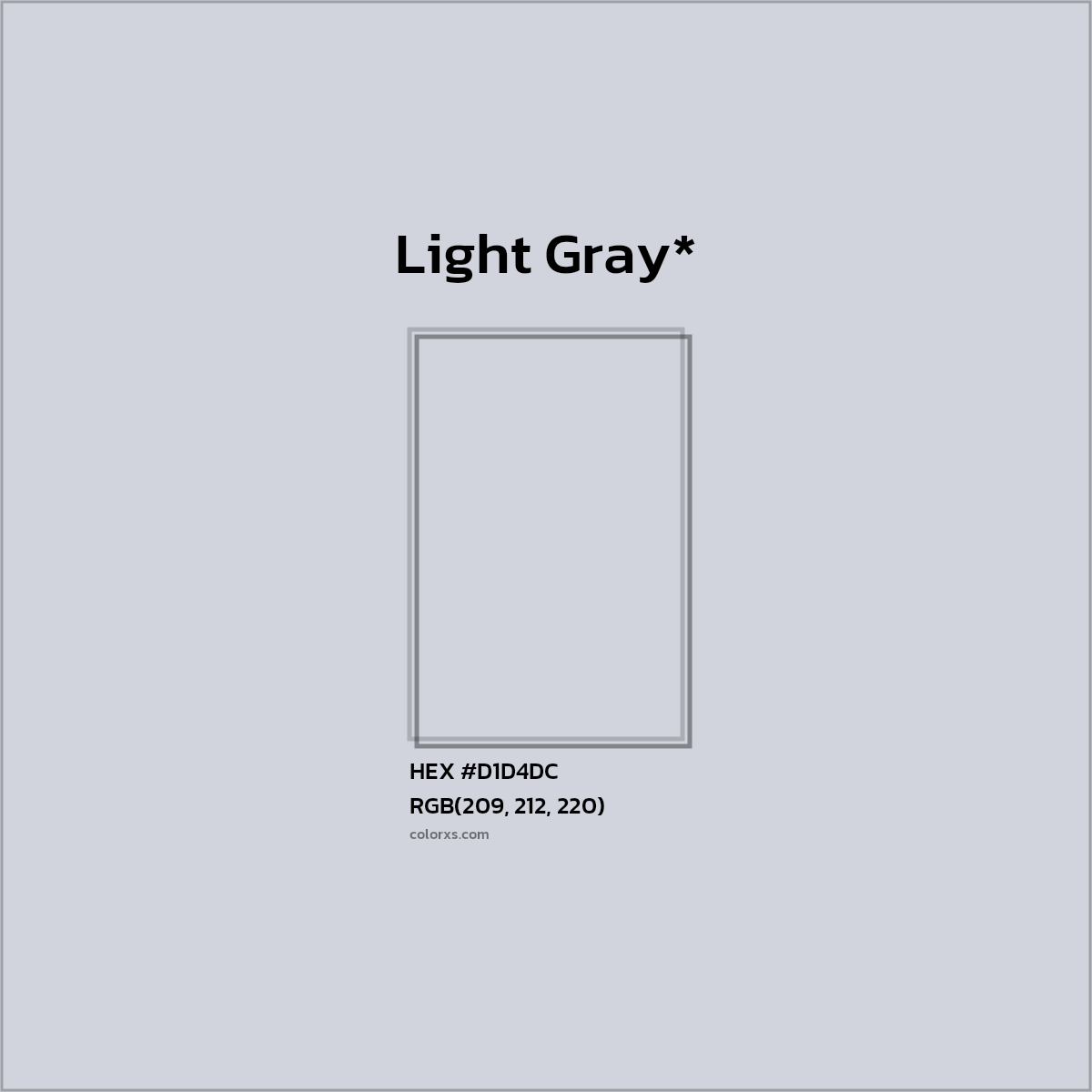 #D1D4DC hex color. RGB, RYB, CMYK, HSL, HSV codes and color conversions. Matching color names, palettes, paints.