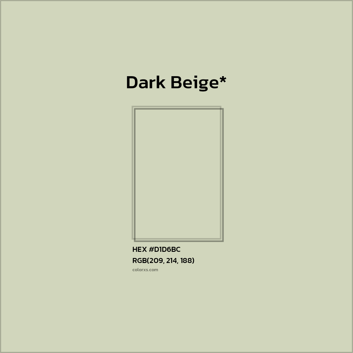 #D1D6BC hex color. RGB, RYB, CMYK, HSL, HSV codes and color conversions. Matching color names, palettes, paints.