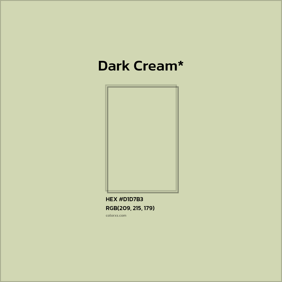 #D1D7B3 hex color. RGB, RYB, CMYK, HSL, HSV codes and color conversions. Matching color names, palettes, paints.
