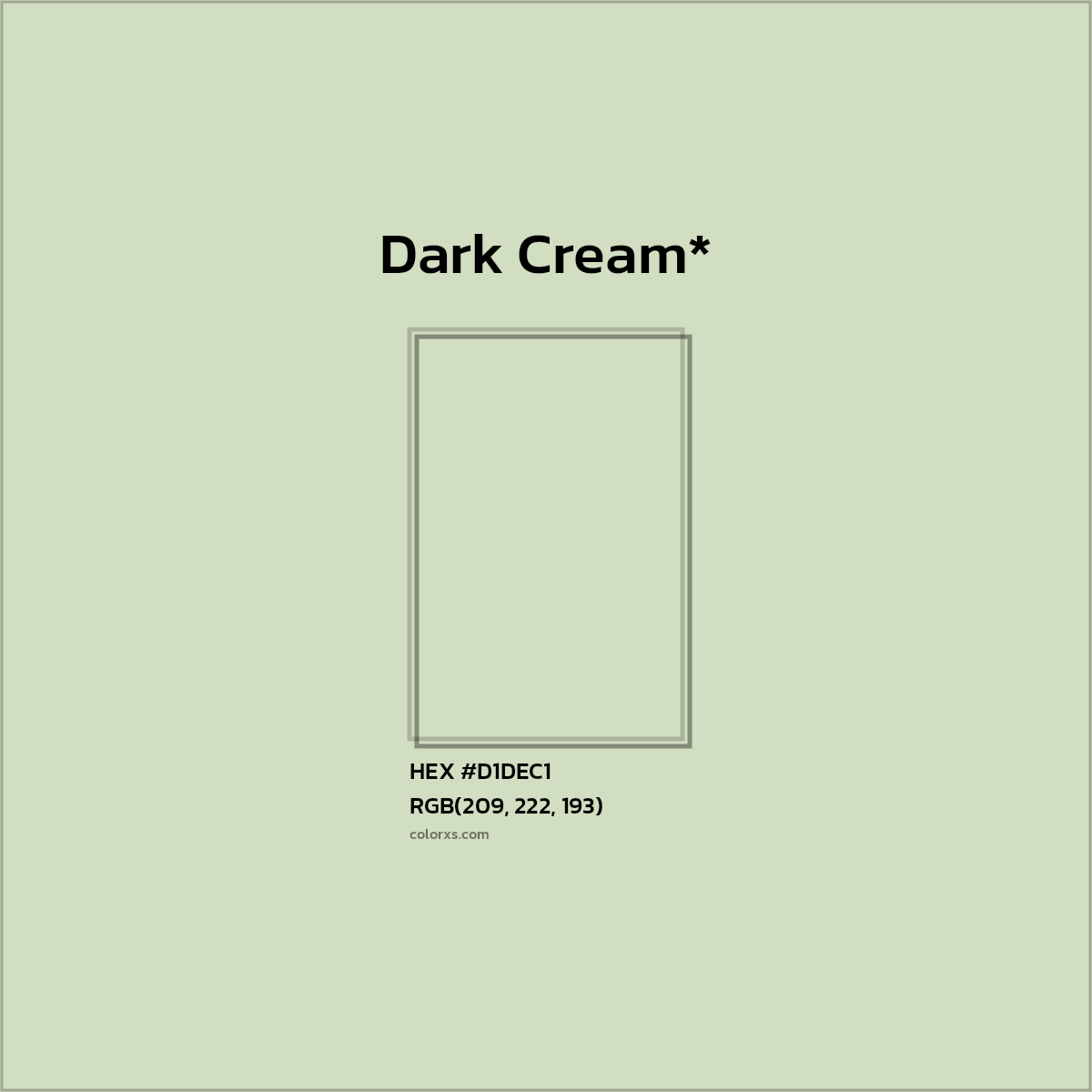 #D1DEC1 hex color. RGB, RYB, CMYK, HSL, HSV codes and color conversions. Matching color names, palettes, paints.