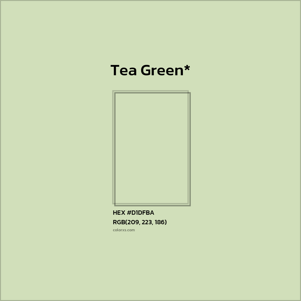 #D1DFBA hex color. RGB, RYB, CMYK, HSL, HSV codes and color conversions. Matching color names, palettes, paints.