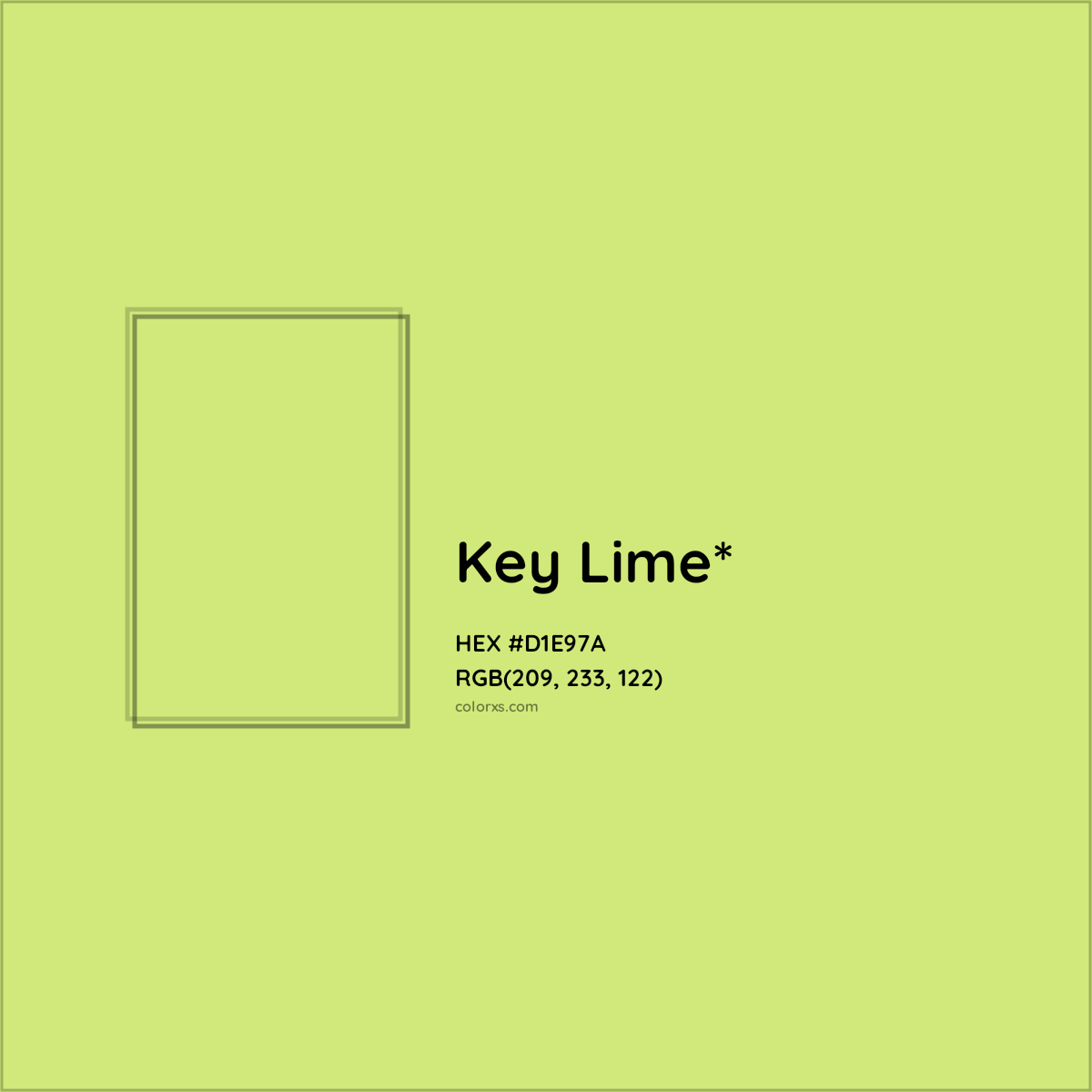 #D1E97A hex color. RGB, RYB, CMYK, HSL, HSV codes and color conversions. Matching color names, palettes, paints.