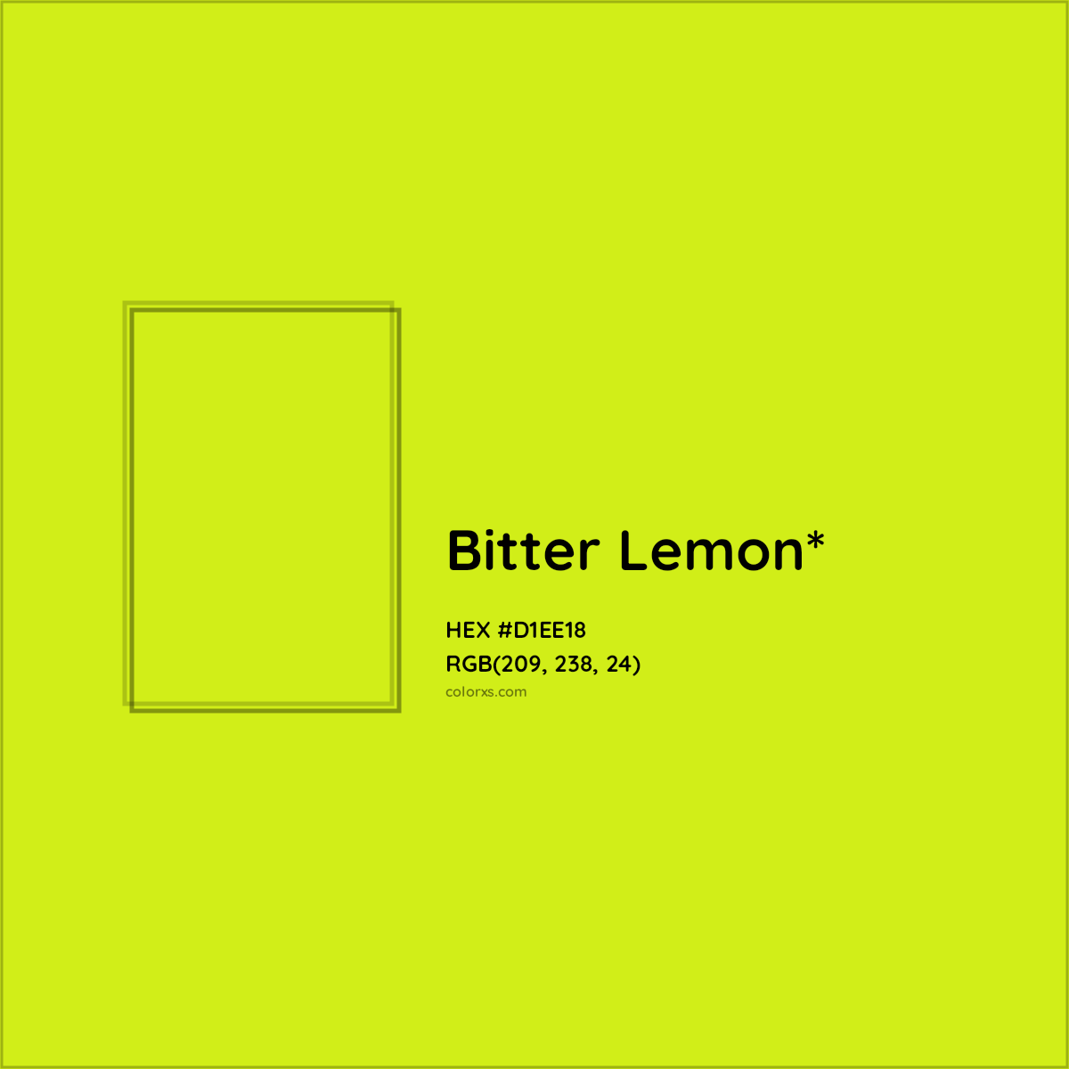 #D1EE18 hex color. RGB, RYB, CMYK, HSL, HSV codes and color conversions. Matching color names, palettes, paints.