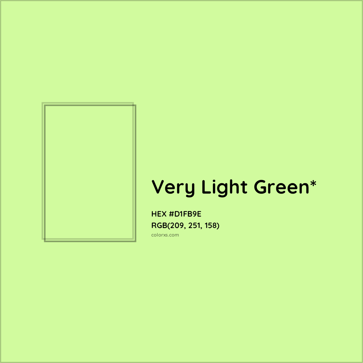 #D1FB9E hex color. RGB, RYB, CMYK, HSL, HSV codes and color conversions. Matching color names, palettes, paints.