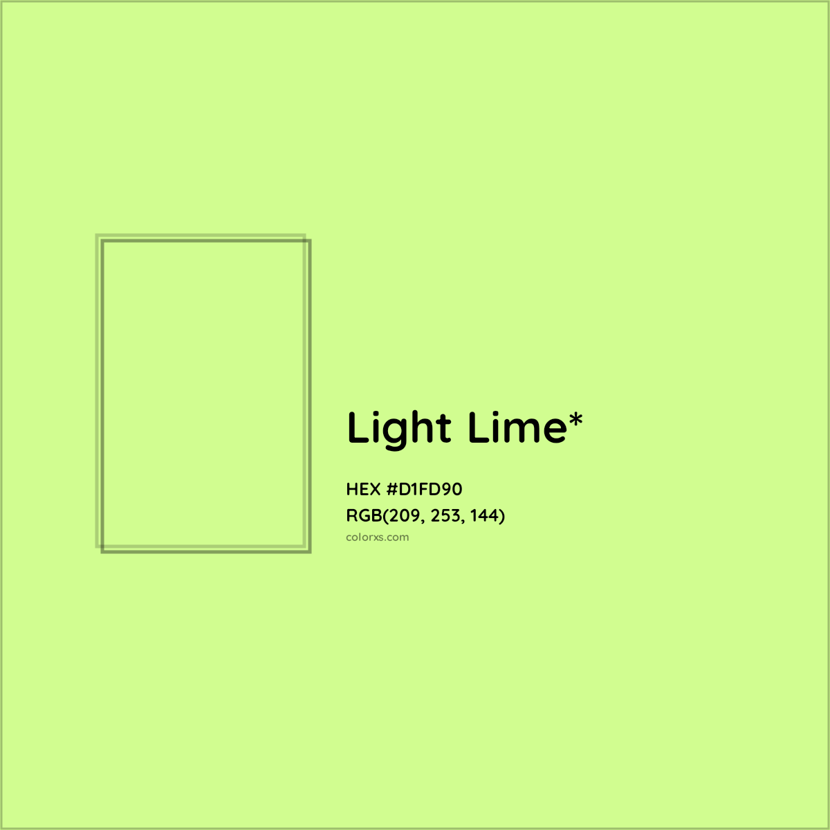 #D1FD90 hex color. RGB, RYB, CMYK, HSL, HSV codes and color conversions. Matching color names, palettes, paints.