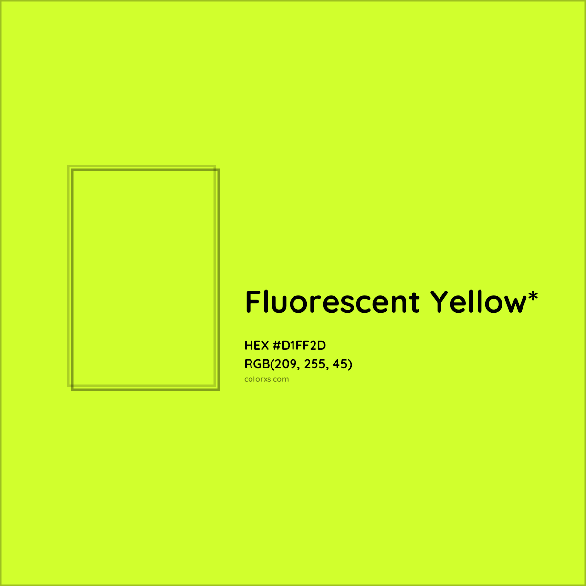 #D1FF2D hex color. RGB, RYB, CMYK, HSL, HSV codes and color conversions. Matching color names, palettes, paints.