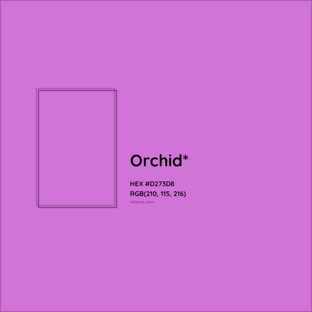 #D273D8 hex color. RGB, RYB, CMYK, HSL, HSV codes and color conversions. Matching color names, palettes, paints.