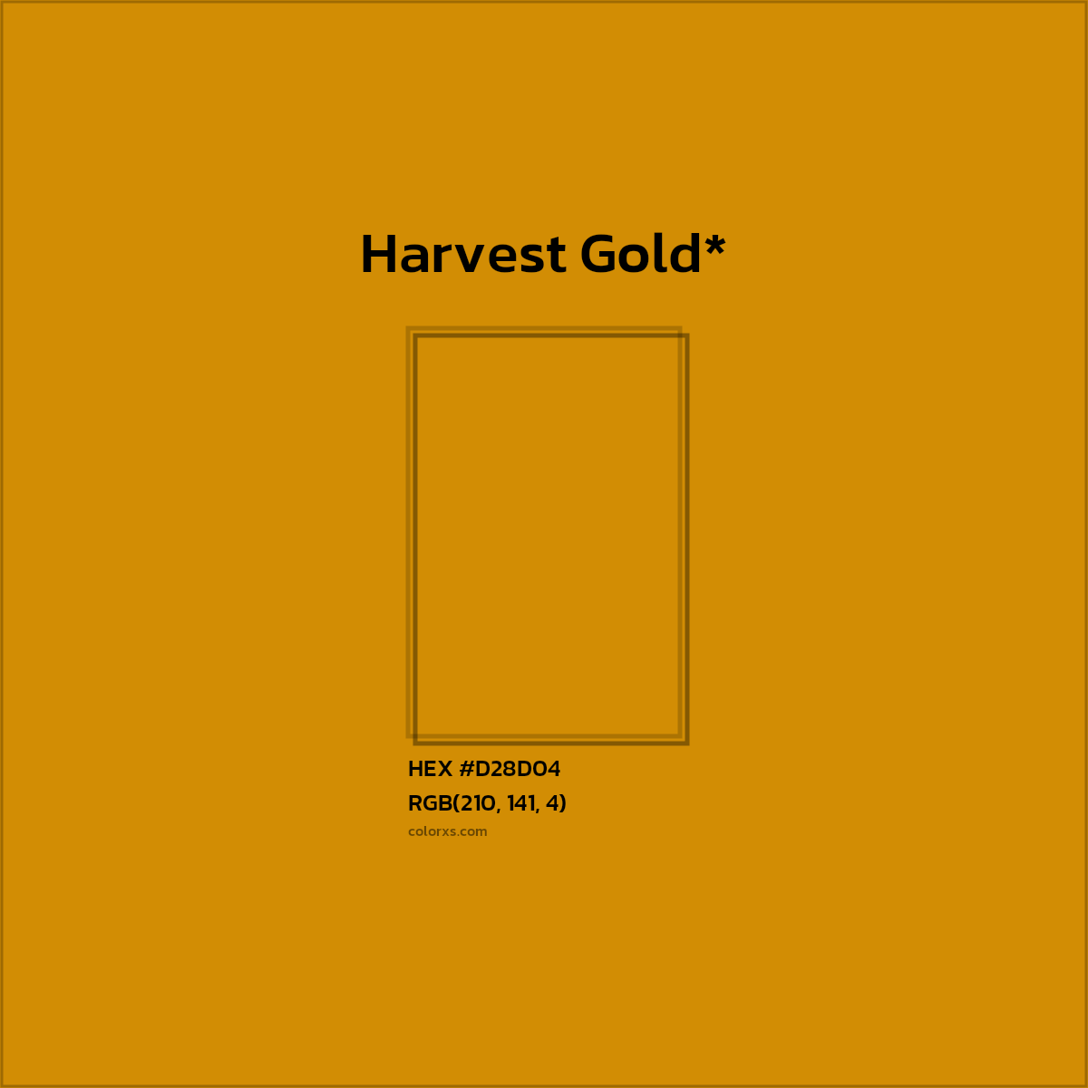 #D28D04 hex color. RGB, RYB, CMYK, HSL, HSV codes and color conversions. Matching color names, palettes, paints.
