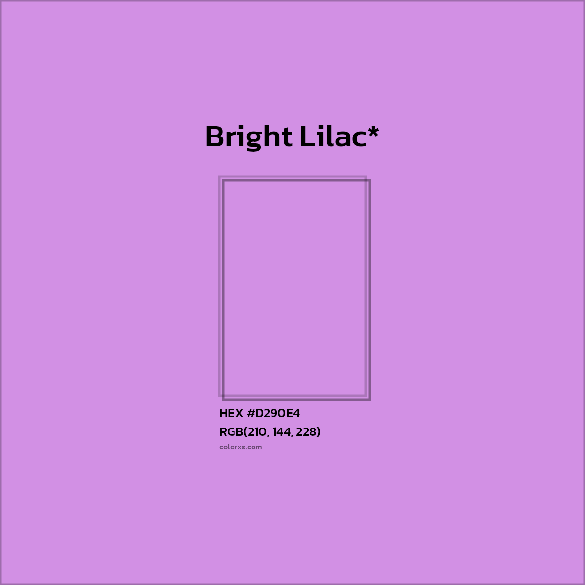 #D290E4 hex color. RGB, RYB, CMYK, HSL, HSV codes and color conversions. Matching color names, palettes, paints.
