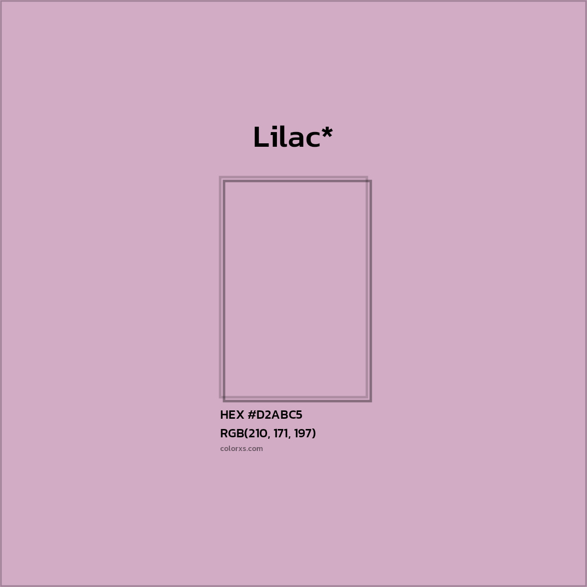 #D2ABC5 hex color. RGB, RYB, CMYK, HSL, HSV codes and color conversions. Matching color names, palettes, paints.