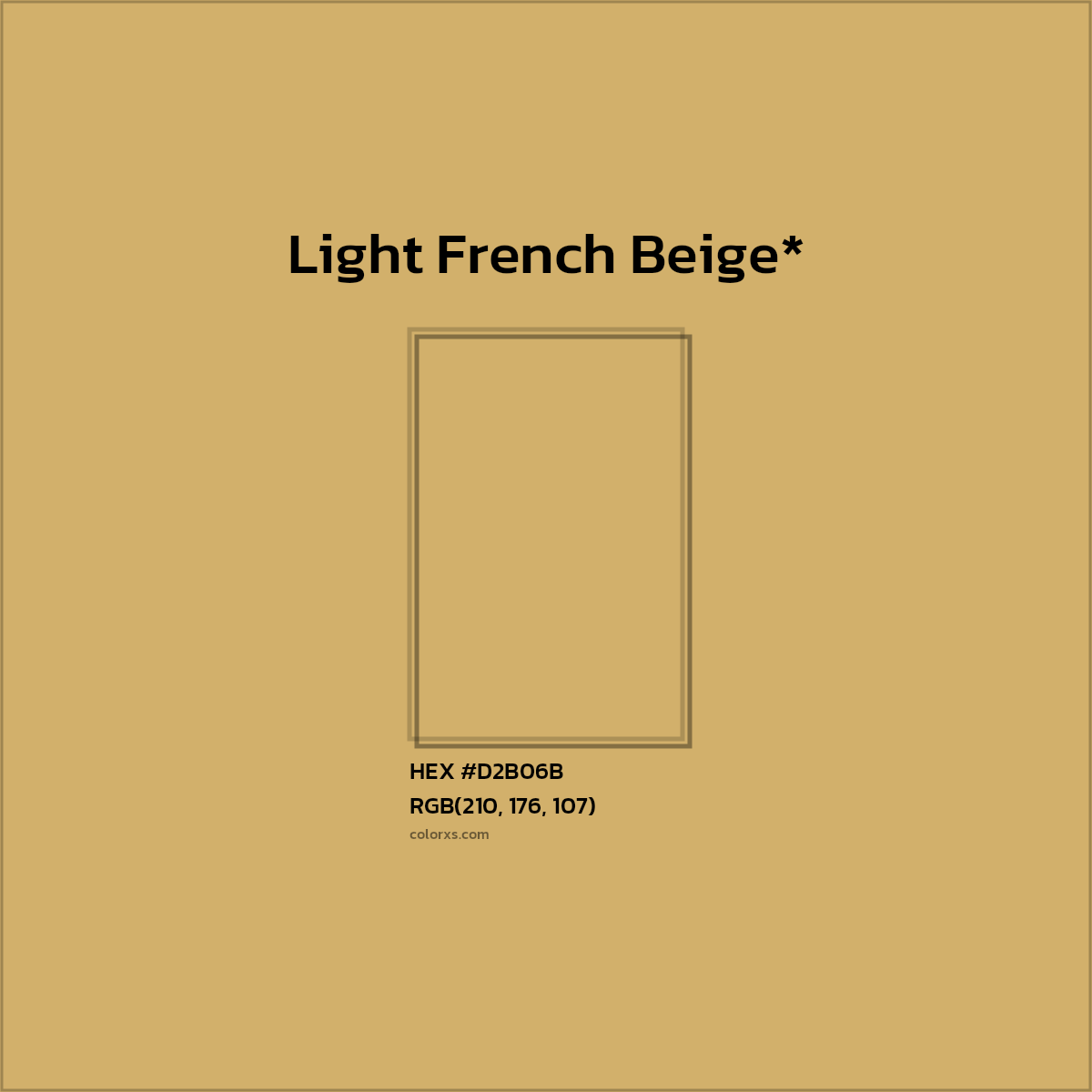 #D2B06B hex color. RGB, RYB, CMYK, HSL, HSV codes and color conversions. Matching color names, palettes, paints.