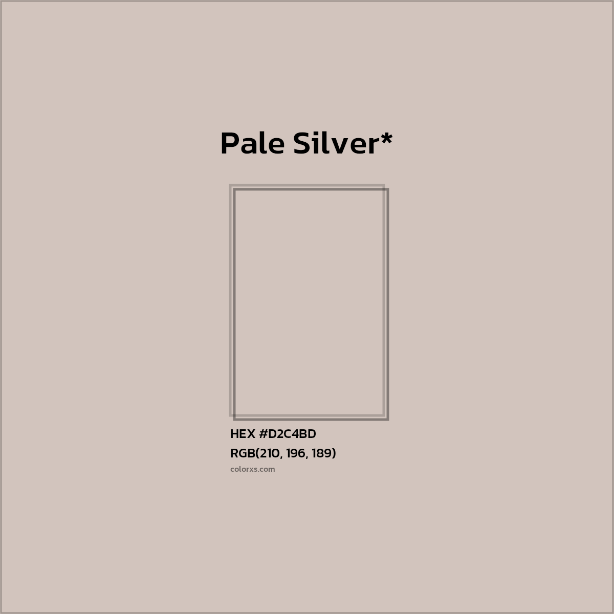 #D2C4BD hex color. RGB, RYB, CMYK, HSL, HSV codes and color conversions. Matching color names, palettes, paints.
