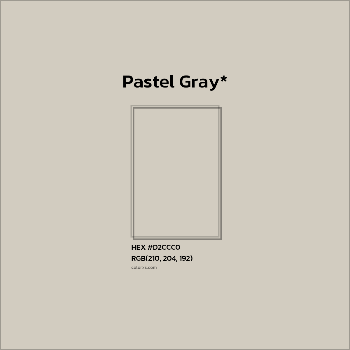 #D2CCC0 hex color. RGB, RYB, CMYK, HSL, HSV codes and color conversions. Matching color names, palettes, paints.