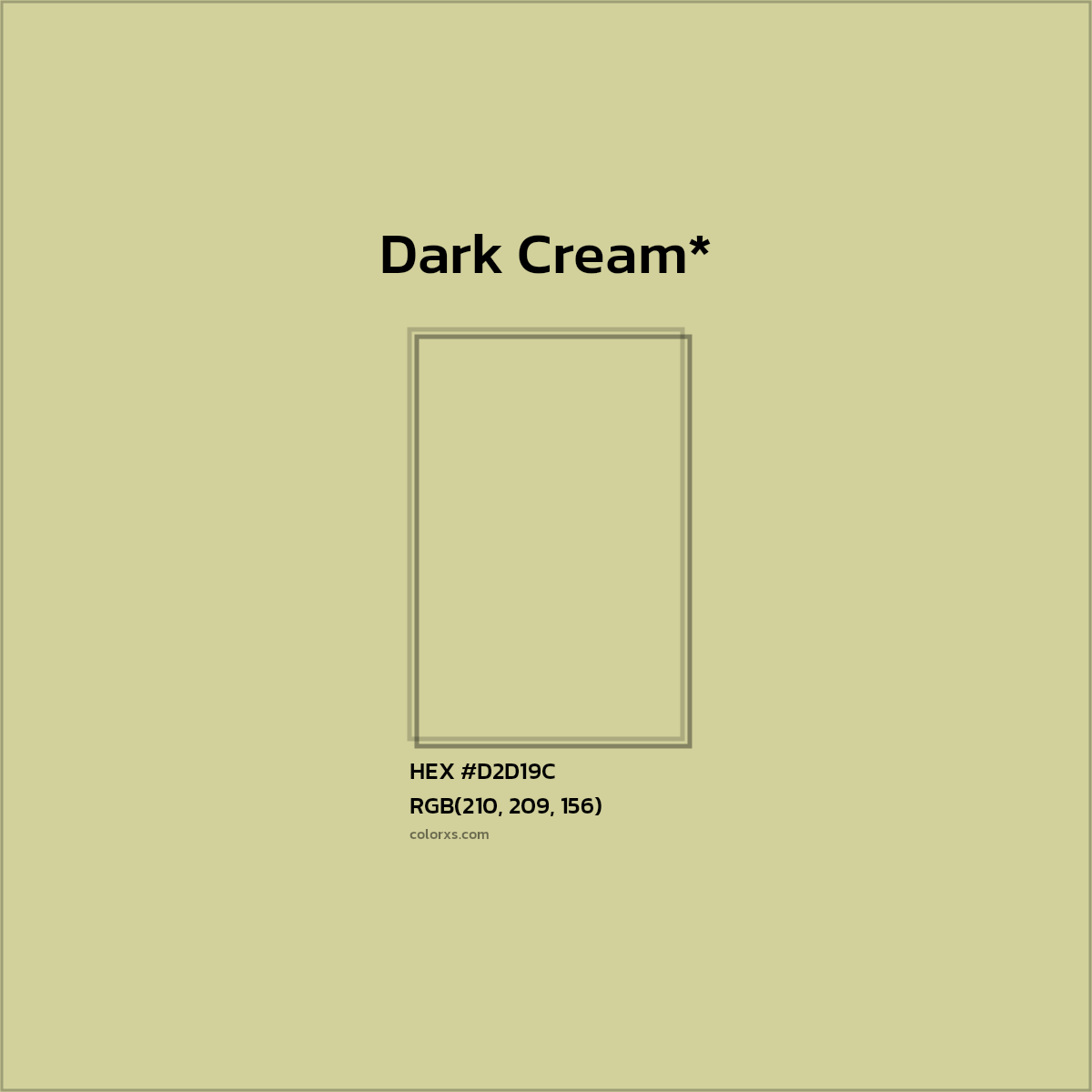 #D2D19C hex color. RGB, RYB, CMYK, HSL, HSV codes and color conversions. Matching color names, palettes, paints.