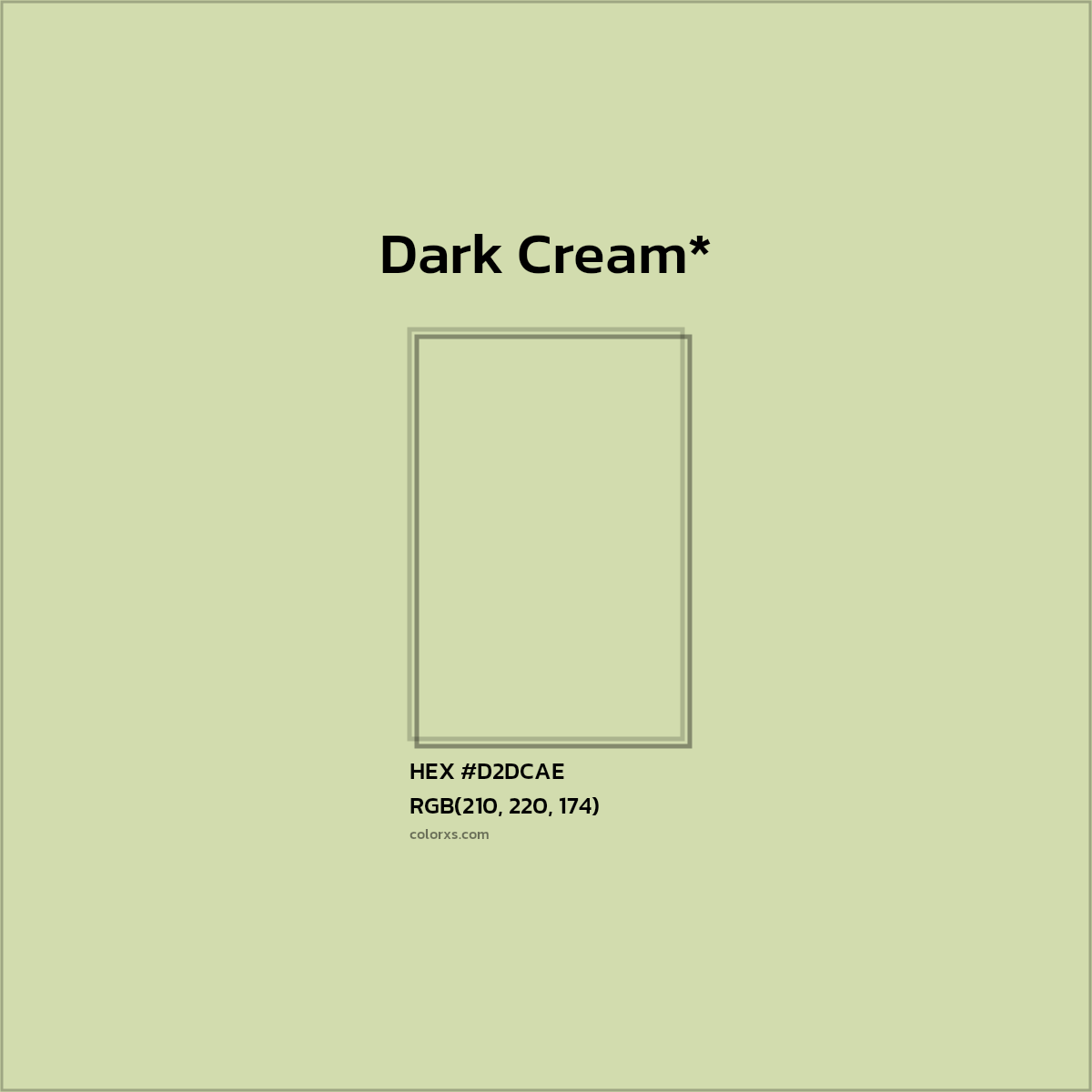 #D2DCAE hex color. RGB, RYB, CMYK, HSL, HSV codes and color conversions. Matching color names, palettes, paints.