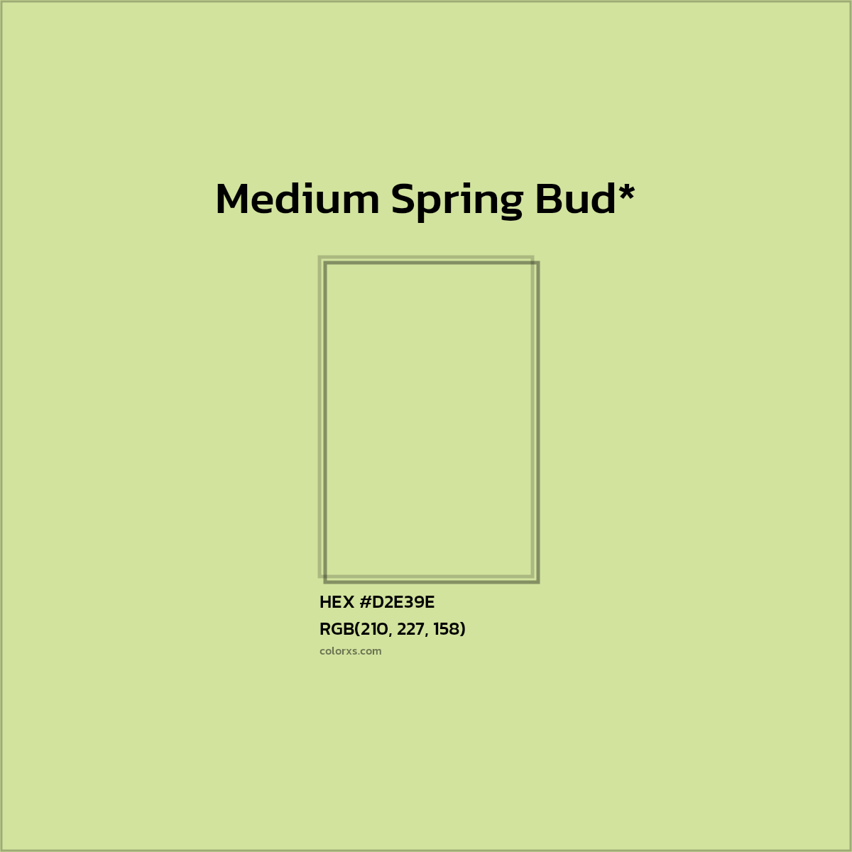 #D2E39E hex color. RGB, RYB, CMYK, HSL, HSV codes and color conversions. Matching color names, palettes, paints.