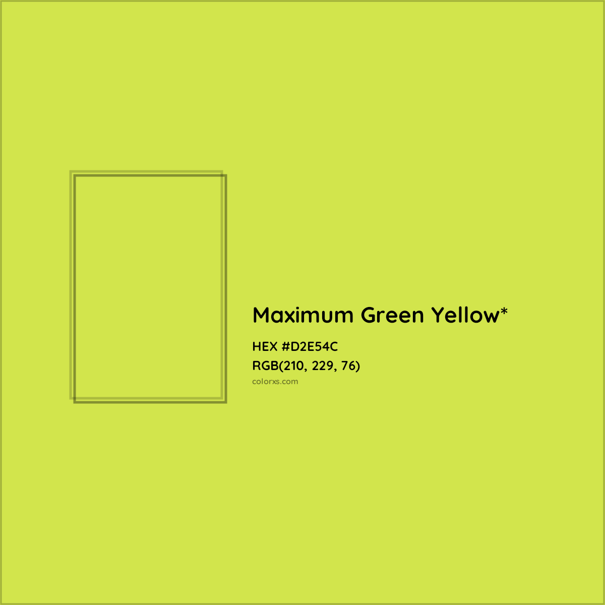 #D2E54C hex color. RGB, RYB, CMYK, HSL, HSV codes and color conversions. Matching color names, palettes, paints.