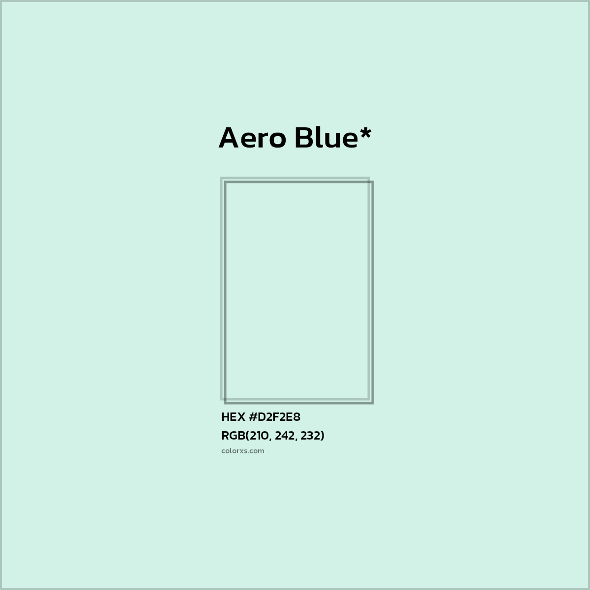 #D2F2E8 hex color. RGB, RYB, CMYK, HSL, HSV codes and color conversions. Matching color names, palettes, paints.