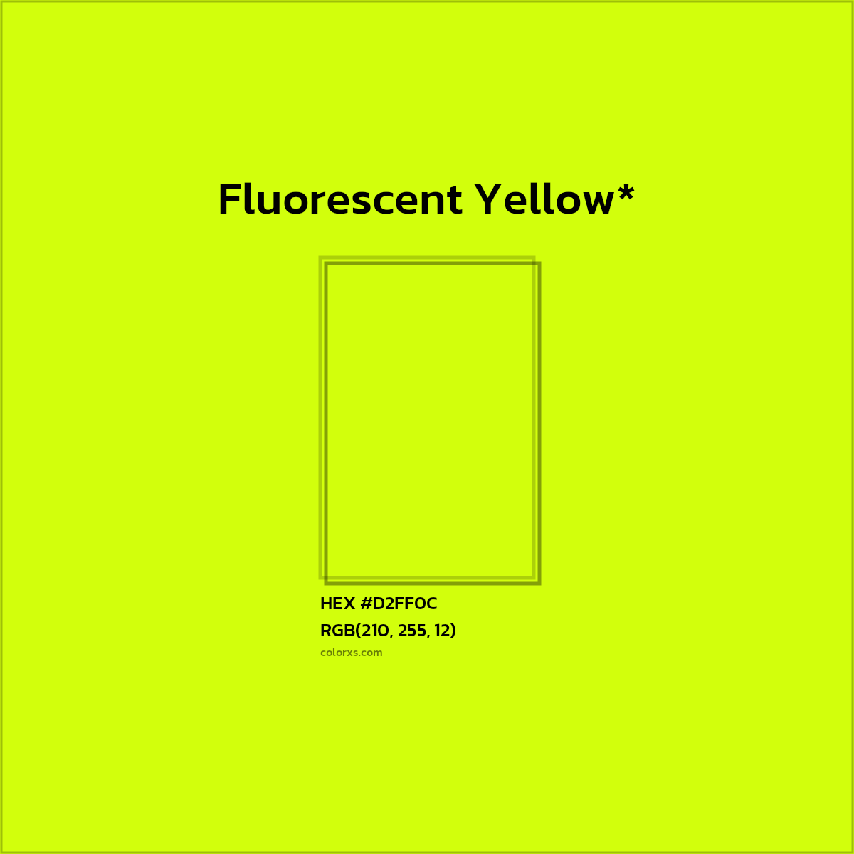 #D2FF0C hex color. RGB, RYB, CMYK, HSL, HSV codes and color conversions. Matching color names, palettes, paints.