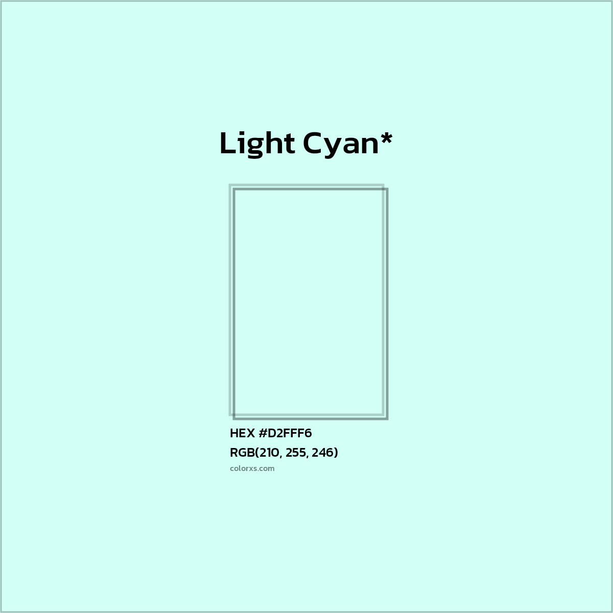 #D2FFF6 hex color. RGB, RYB, CMYK, HSL, HSV codes and color conversions. Matching color names, palettes, paints.