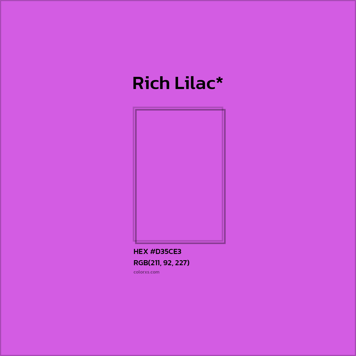 #D35CE3 hex color. RGB, RYB, CMYK, HSL, HSV codes and color conversions. Matching color names, palettes, paints.