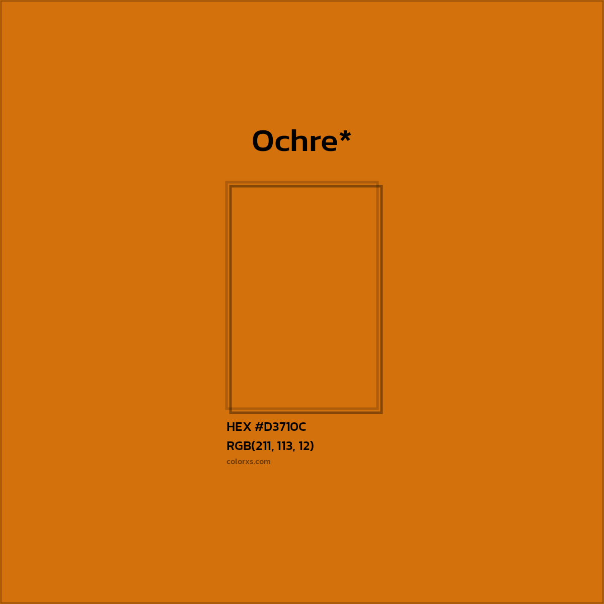 #D3710C hex color. RGB, RYB, CMYK, HSL, HSV codes and color conversions. Matching color names, palettes, paints.