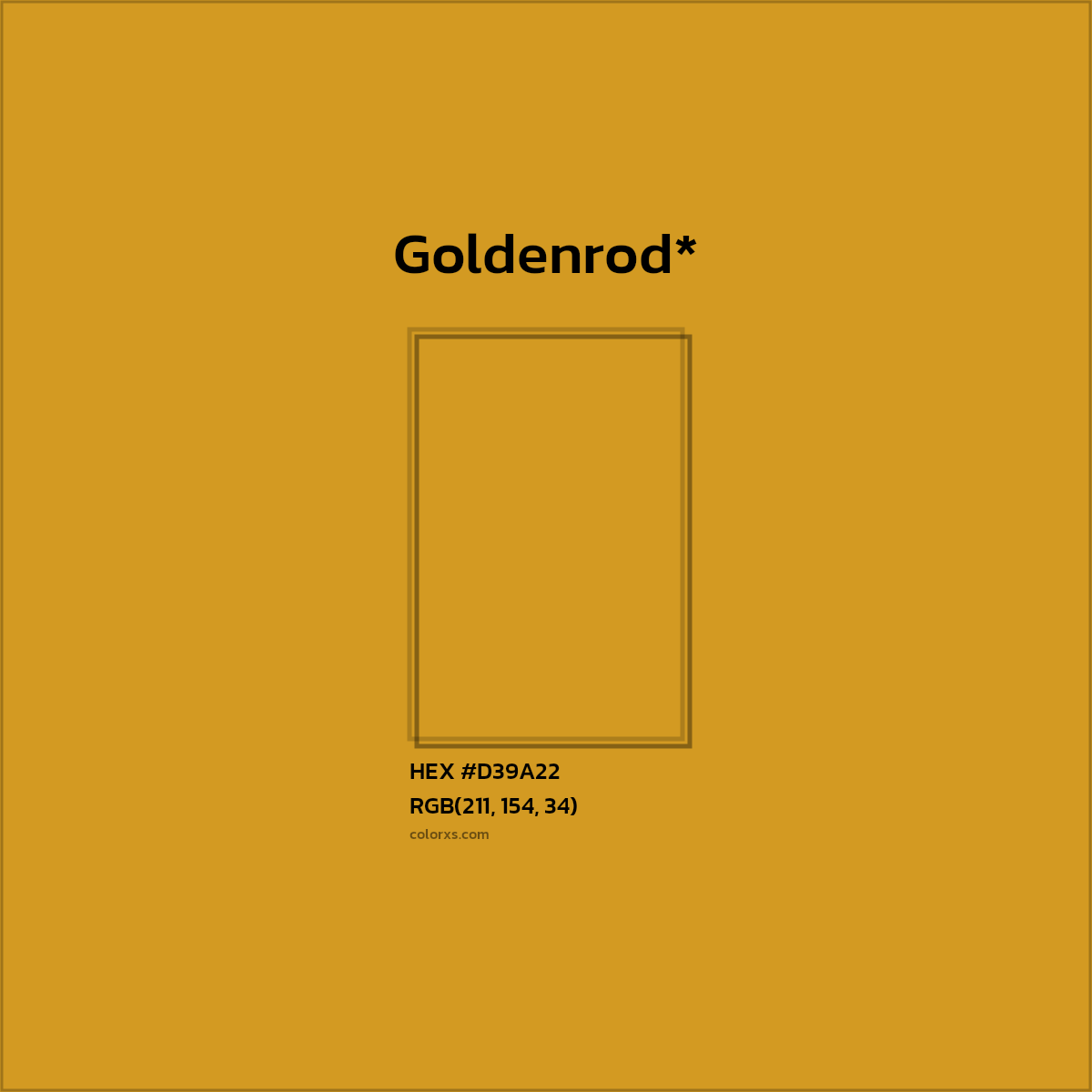 #D39A22 hex color. RGB, RYB, CMYK, HSL, HSV codes and color conversions. Matching color names, palettes, paints.