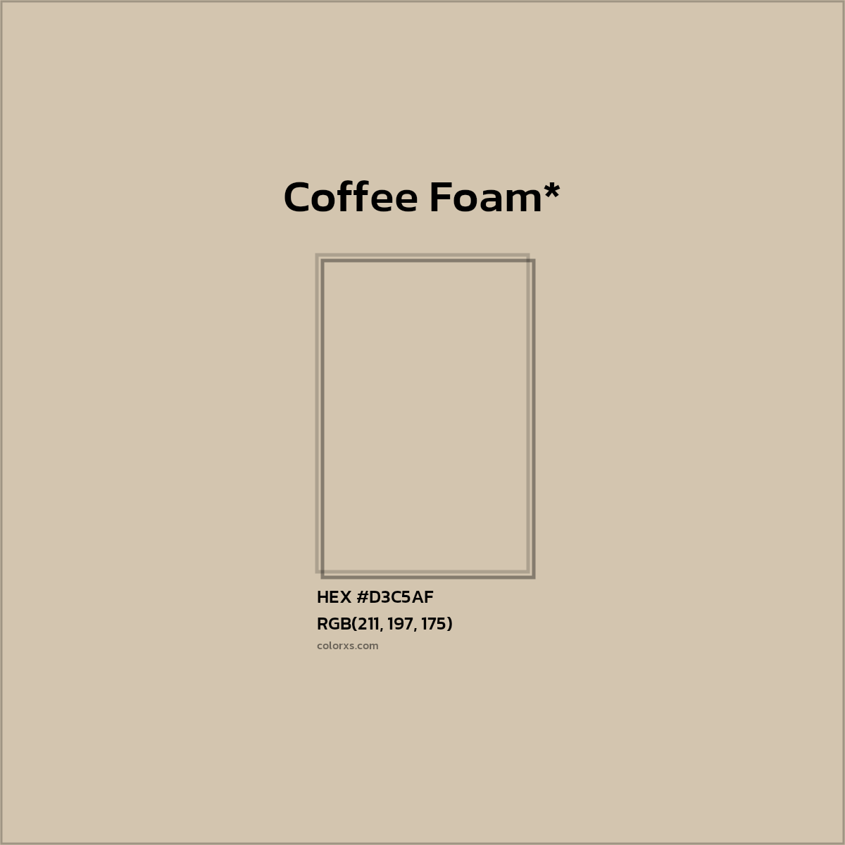 #D3C5AF hex color. RGB, RYB, CMYK, HSL, HSV codes and color conversions. Matching color names, palettes, paints.