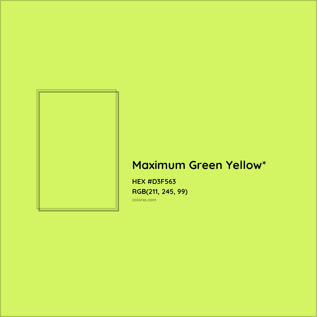 #D3F563 hex color. RGB, RYB, CMYK, HSL, HSV codes and color conversions. Matching color names, palettes, paints.