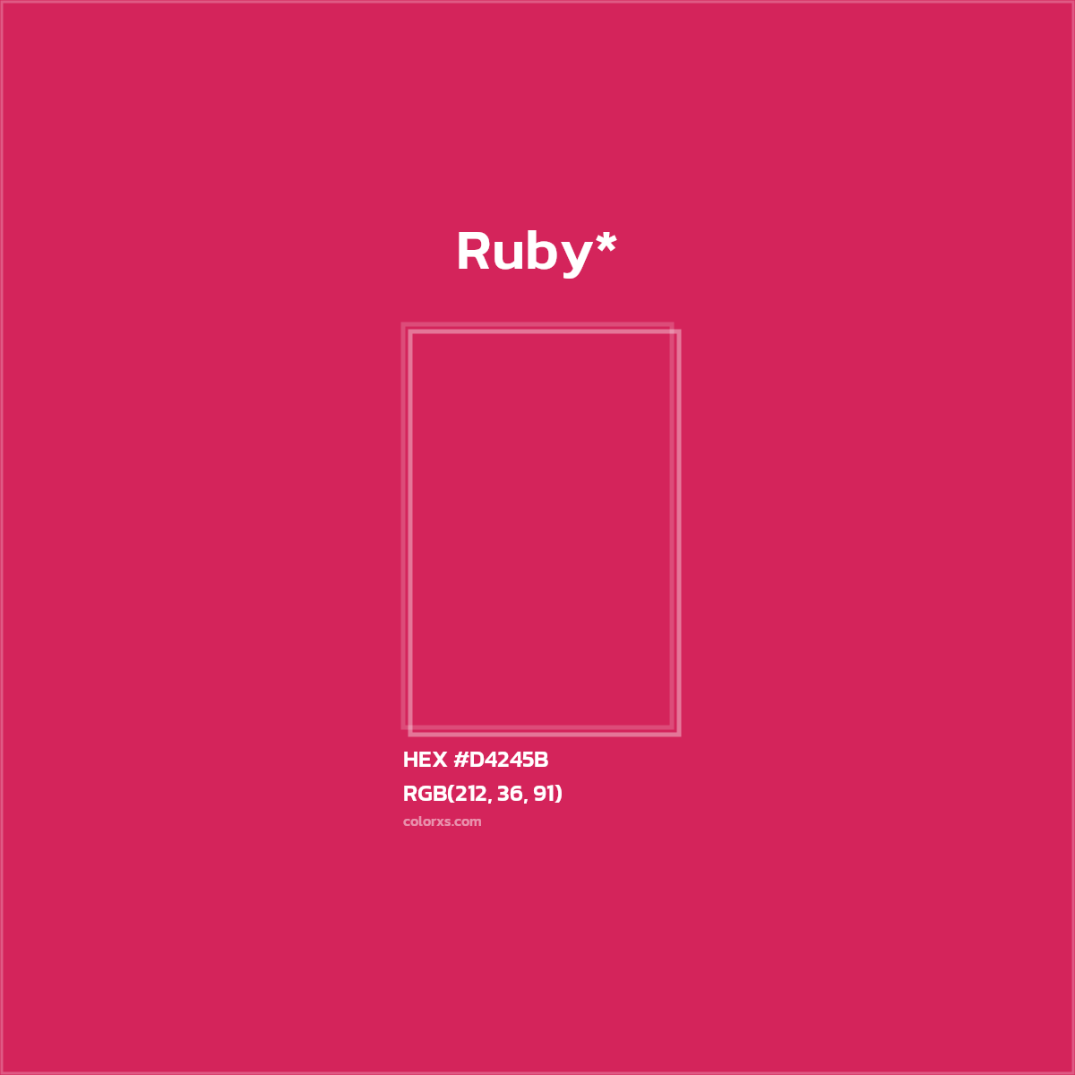 #D4245B hex color. RGB, RYB, CMYK, HSL, HSV codes and color conversions. Matching color names, palettes, paints.