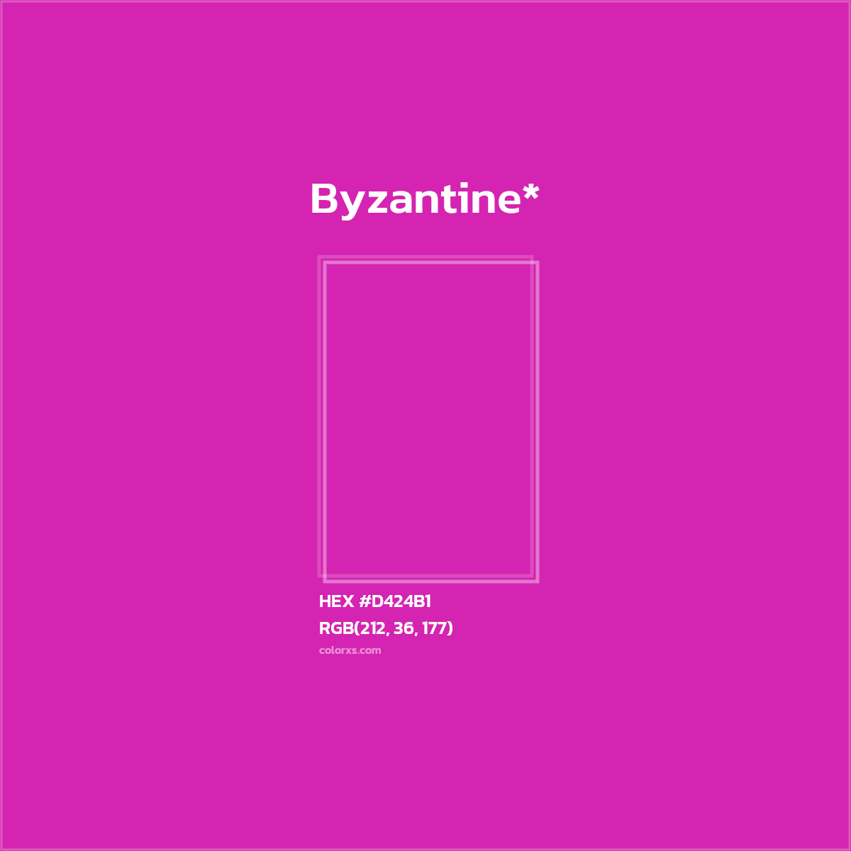 #D424B1 hex color. RGB, RYB, CMYK, HSL, HSV codes and color conversions. Matching color names, palettes, paints.