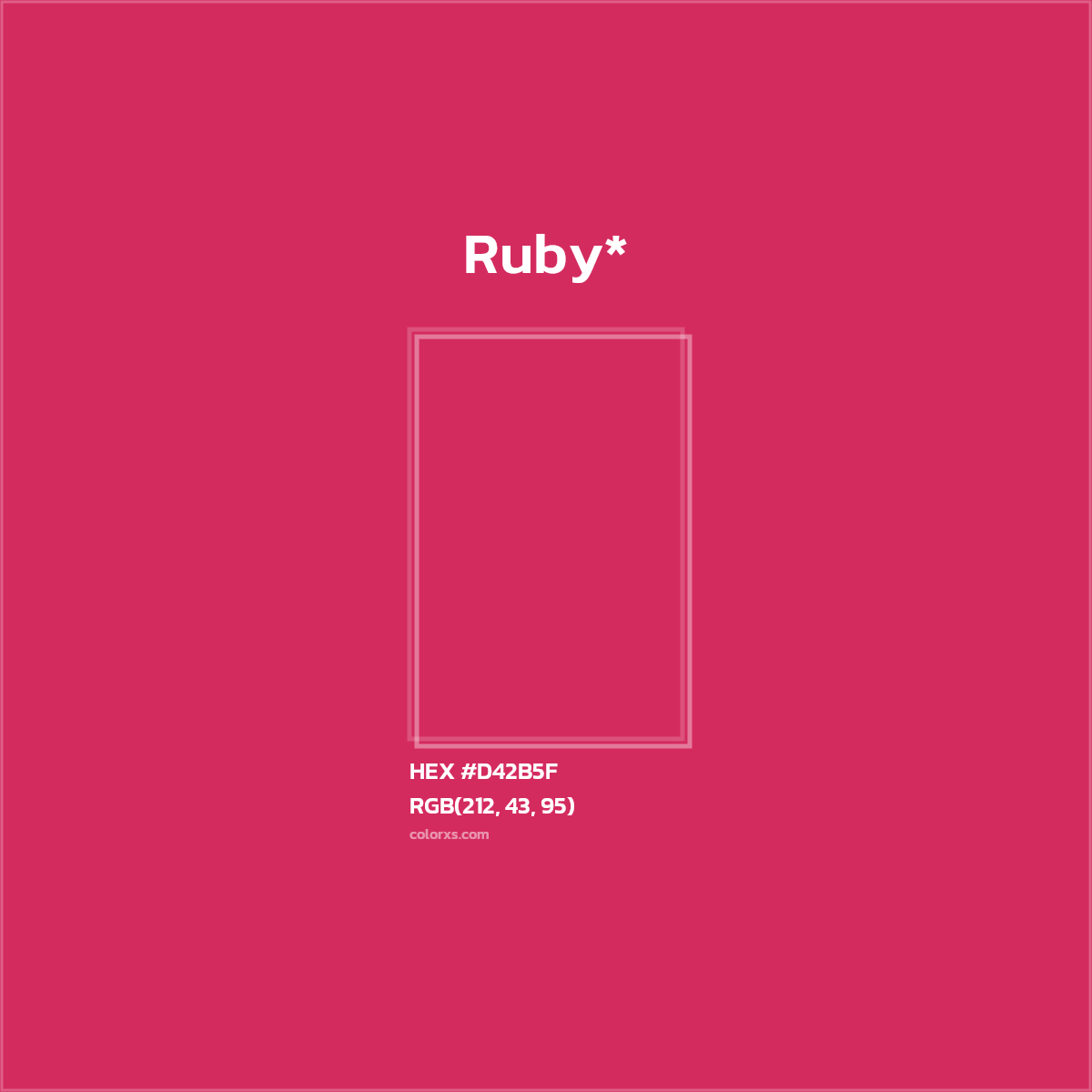 #D42B5F hex color. RGB, RYB, CMYK, HSL, HSV codes and color conversions. Matching color names, palettes, paints.