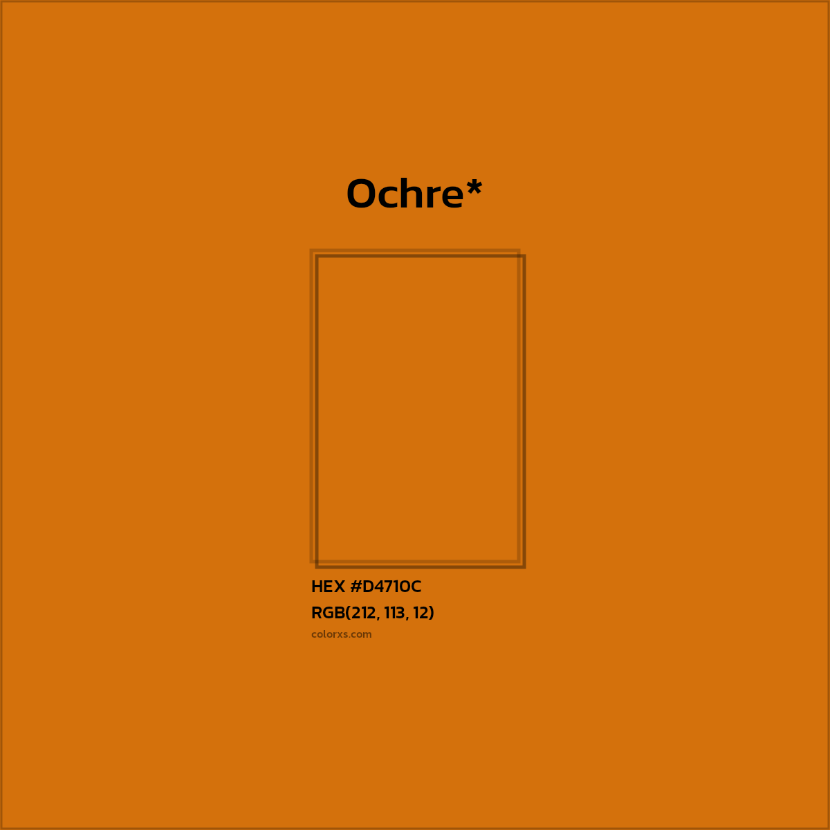 #D4710C hex color. RGB, RYB, CMYK, HSL, HSV codes and color conversions. Matching color names, palettes, paints.