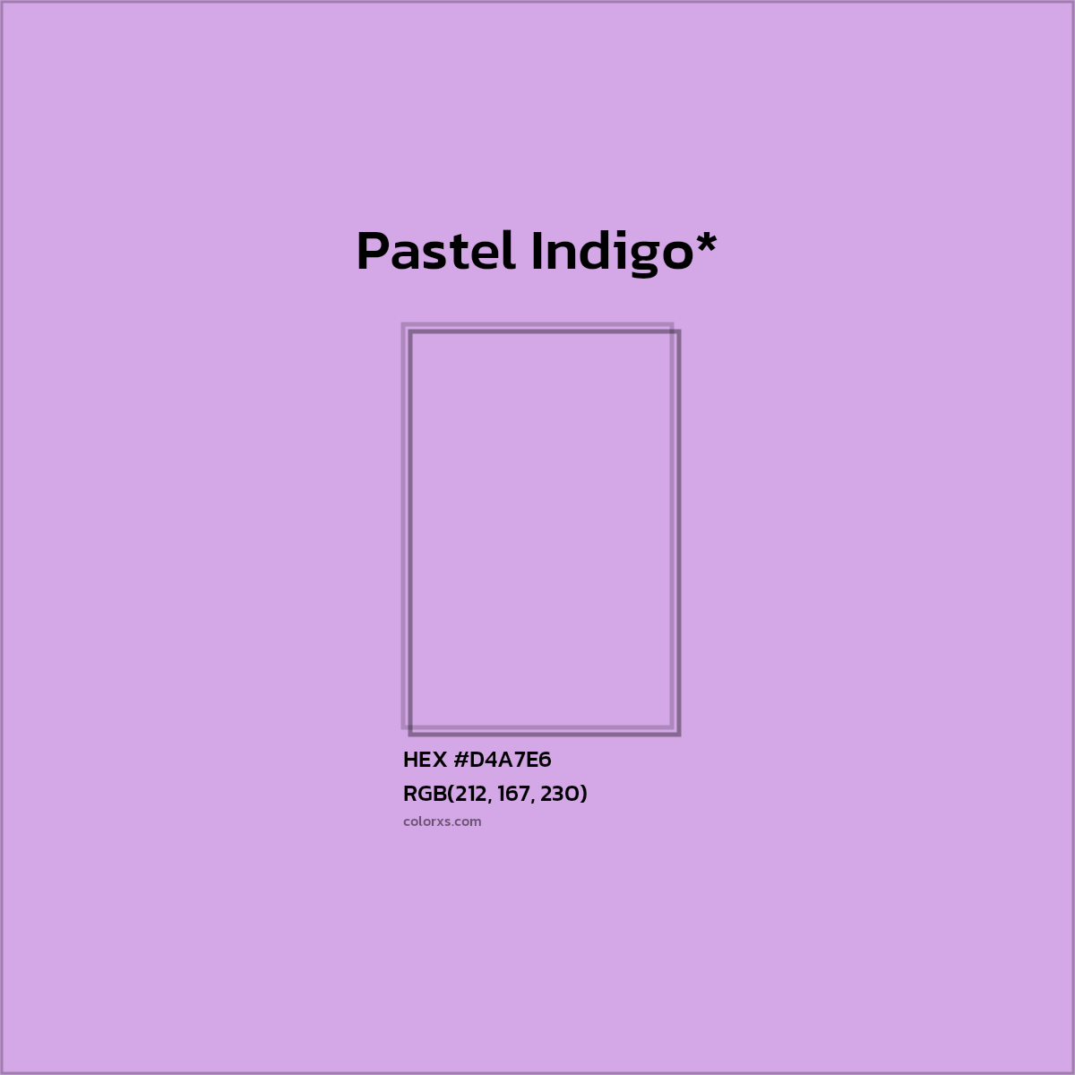 #D4A7E6 hex color. RGB, RYB, CMYK, HSL, HSV codes and color conversions. Matching color names, palettes, paints.