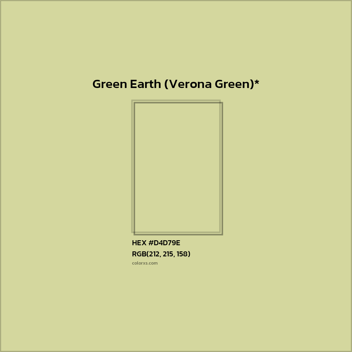#D4D79E hex color. RGB, RYB, CMYK, HSL, HSV codes and color conversions. Matching color names, palettes, paints.