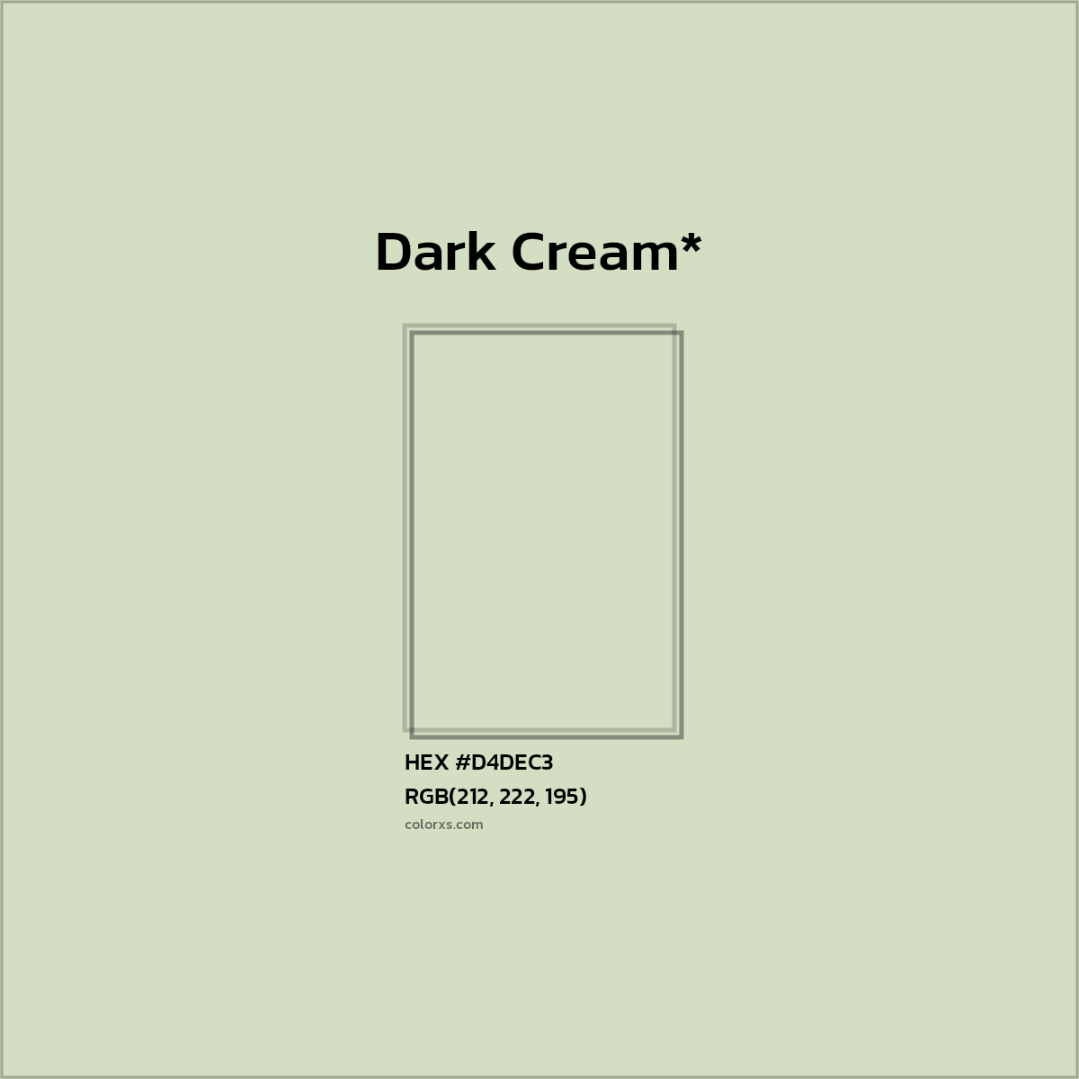 #D4DEC3 hex color. RGB, RYB, CMYK, HSL, HSV codes and color conversions. Matching color names, palettes, paints.