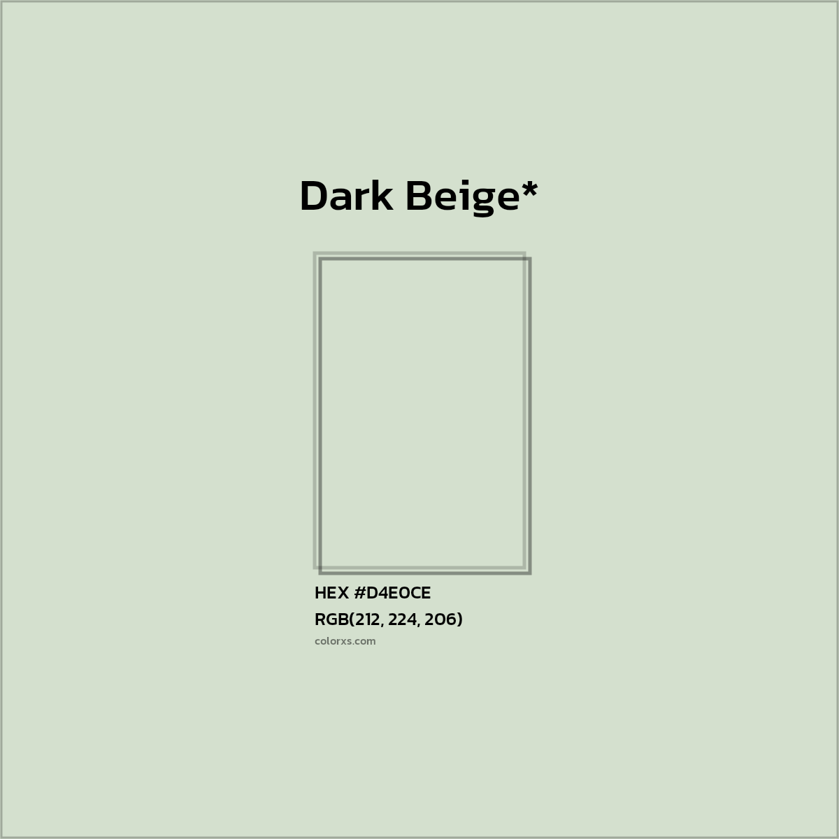 #D4E0CE hex color. RGB, RYB, CMYK, HSL, HSV codes and color conversions. Matching color names, palettes, paints.
