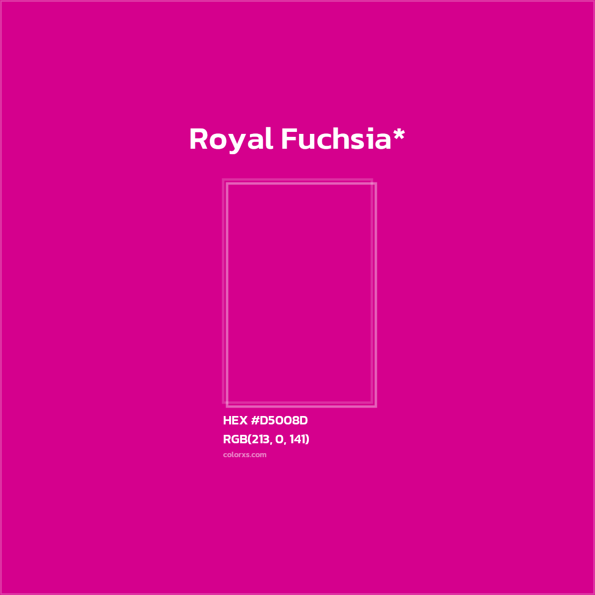 #D5008D hex color. RGB, RYB, CMYK, HSL, HSV codes and color conversions. Matching color names, palettes, paints.