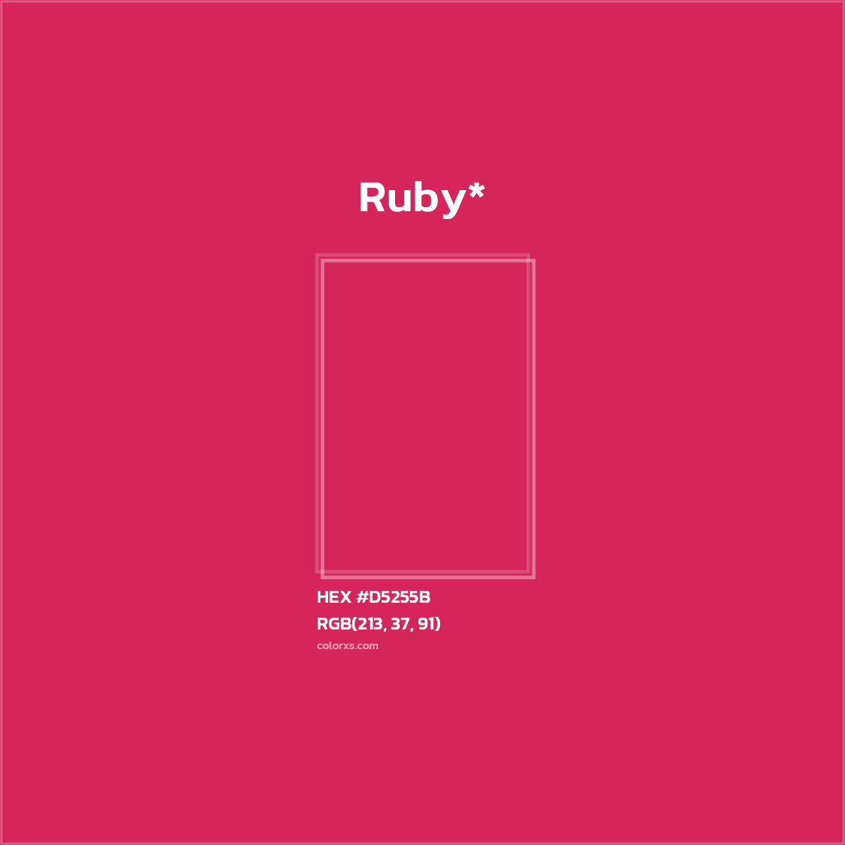#D5255B hex color. RGB, RYB, CMYK, HSL, HSV codes and color conversions. Matching color names, palettes, paints.