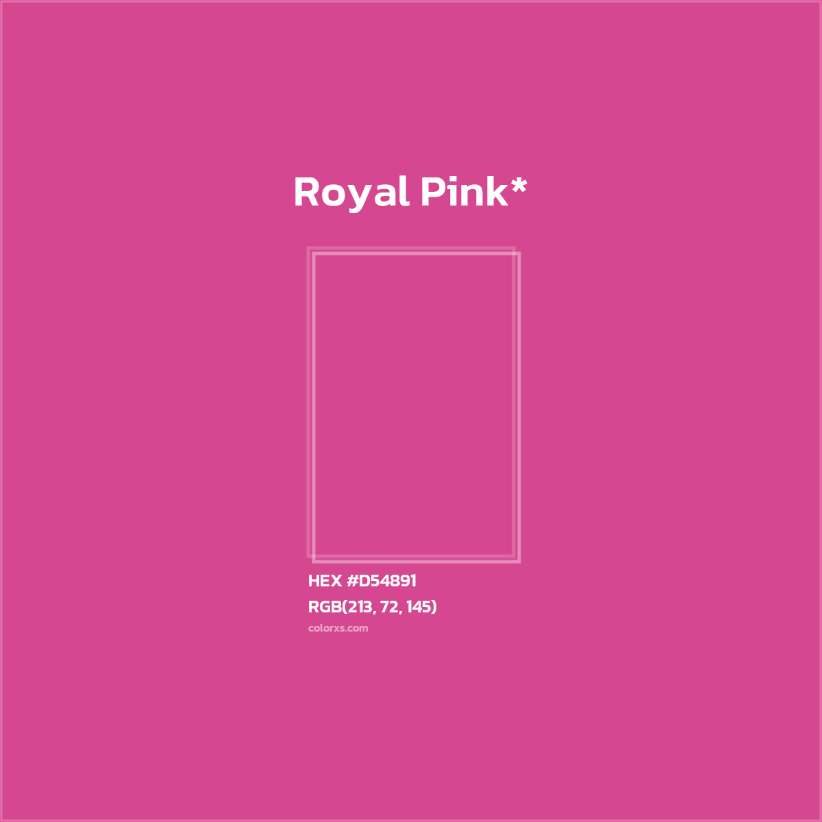 #D54891 hex color. RGB, RYB, CMYK, HSL, HSV codes and color conversions. Matching color names, palettes, paints.